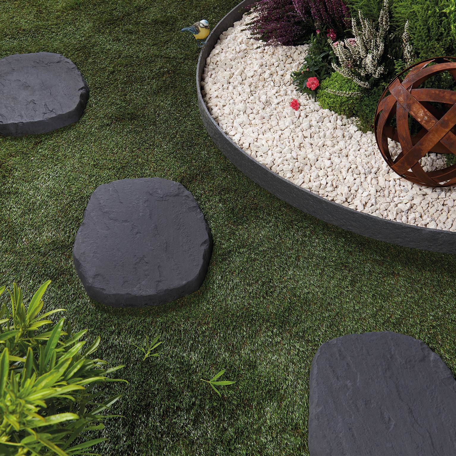 Pas japonais structure Anthracite L.38 x l.32 x H.3,5 cm - Imagen 6