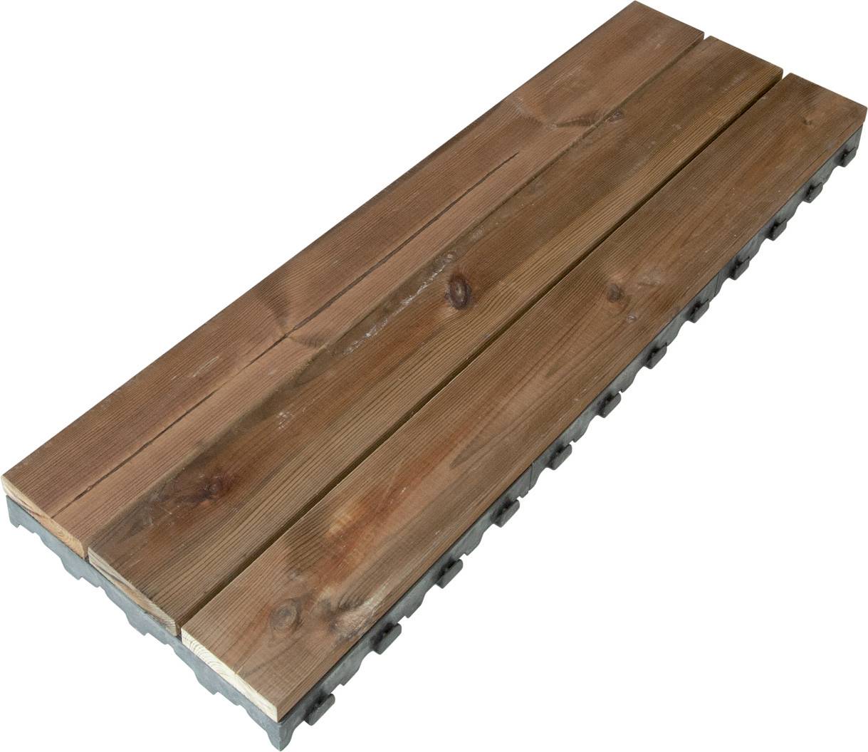 Xtiles - X-tiles - Dalle X-tiles pin brun autoclav L.118 x P.38 x E.7,3 cm