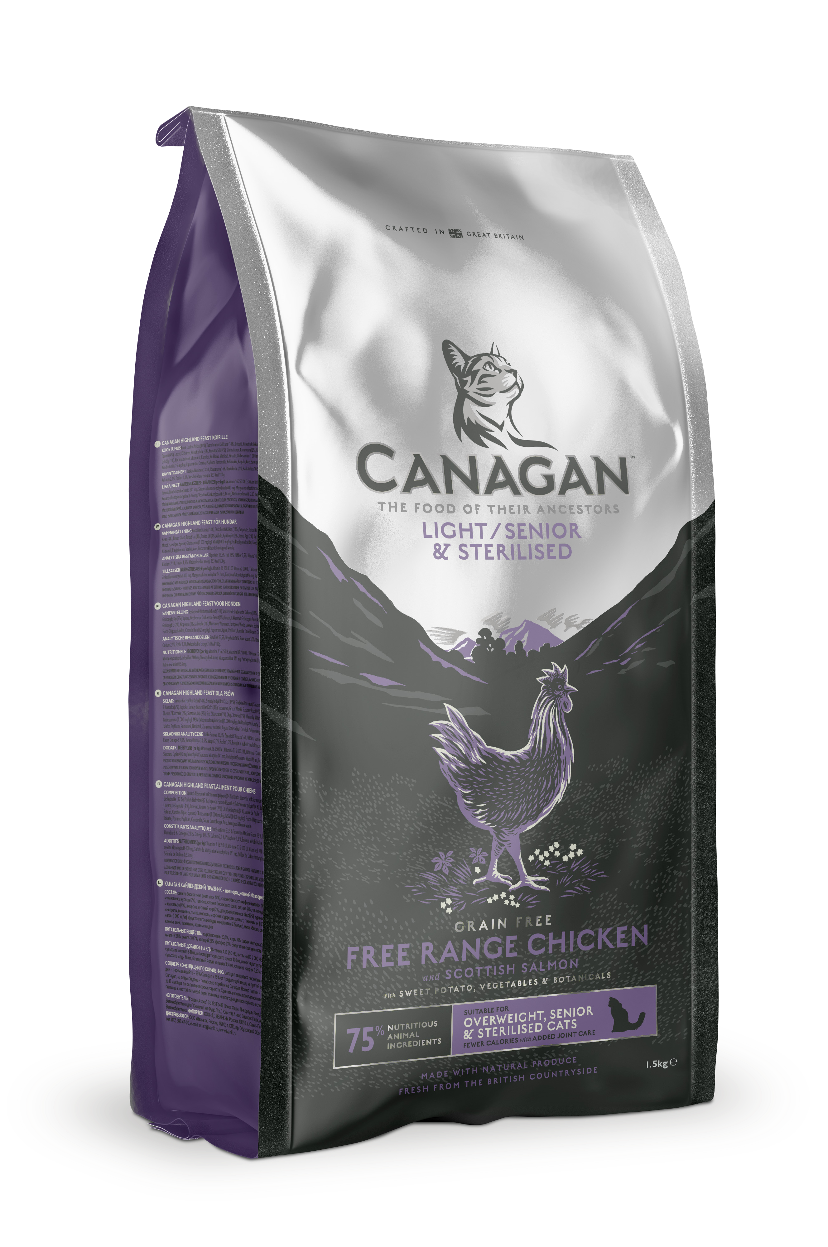 Canagan - Croquettes chat sénior stérilisé ou en surpoids sans céréales 1,5 kg - Canagan
