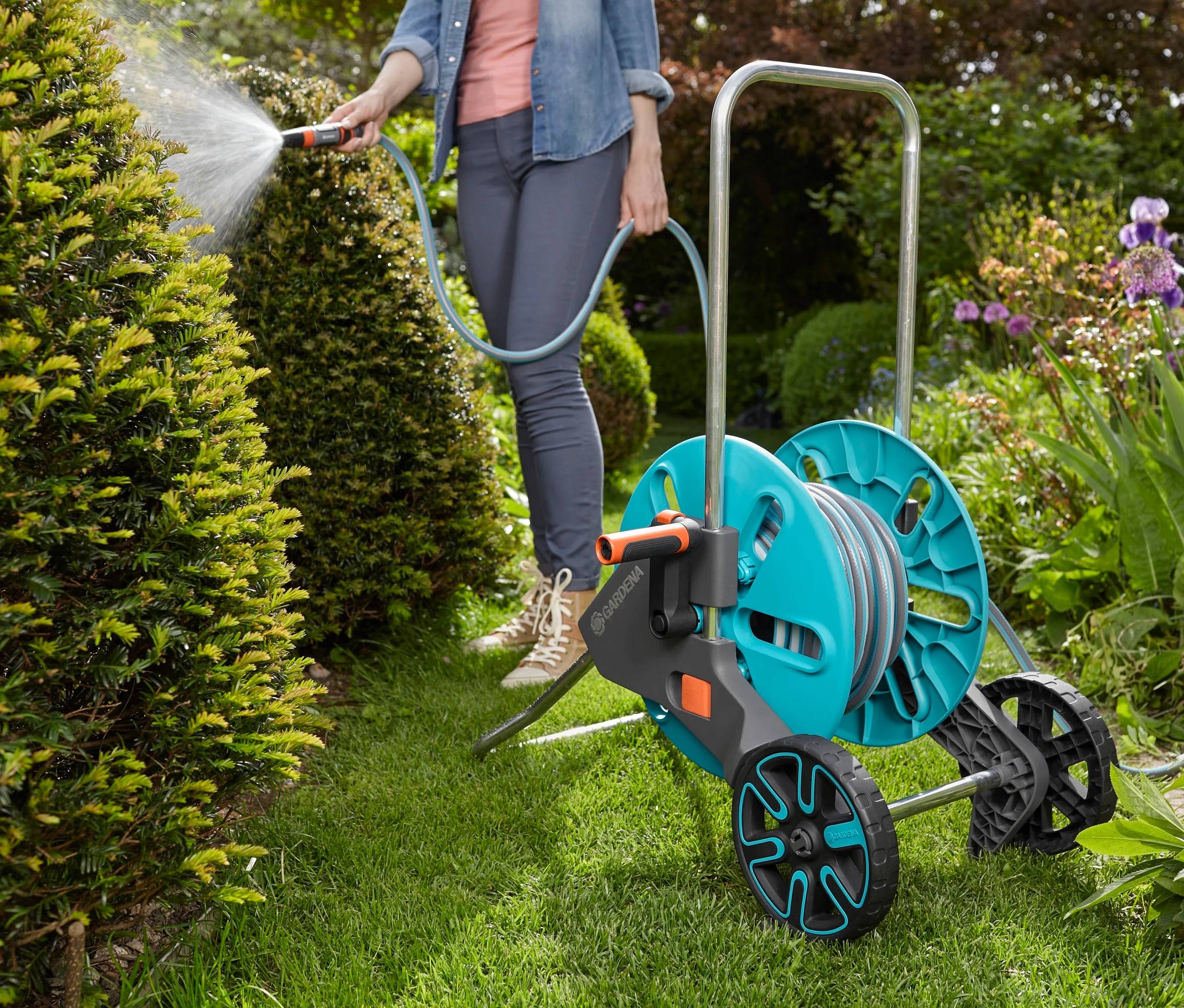 Gardena - Dévidoir de Jardin Roues Acier Bleu 25m Ø15mm – GARDENA - Imagen 9
