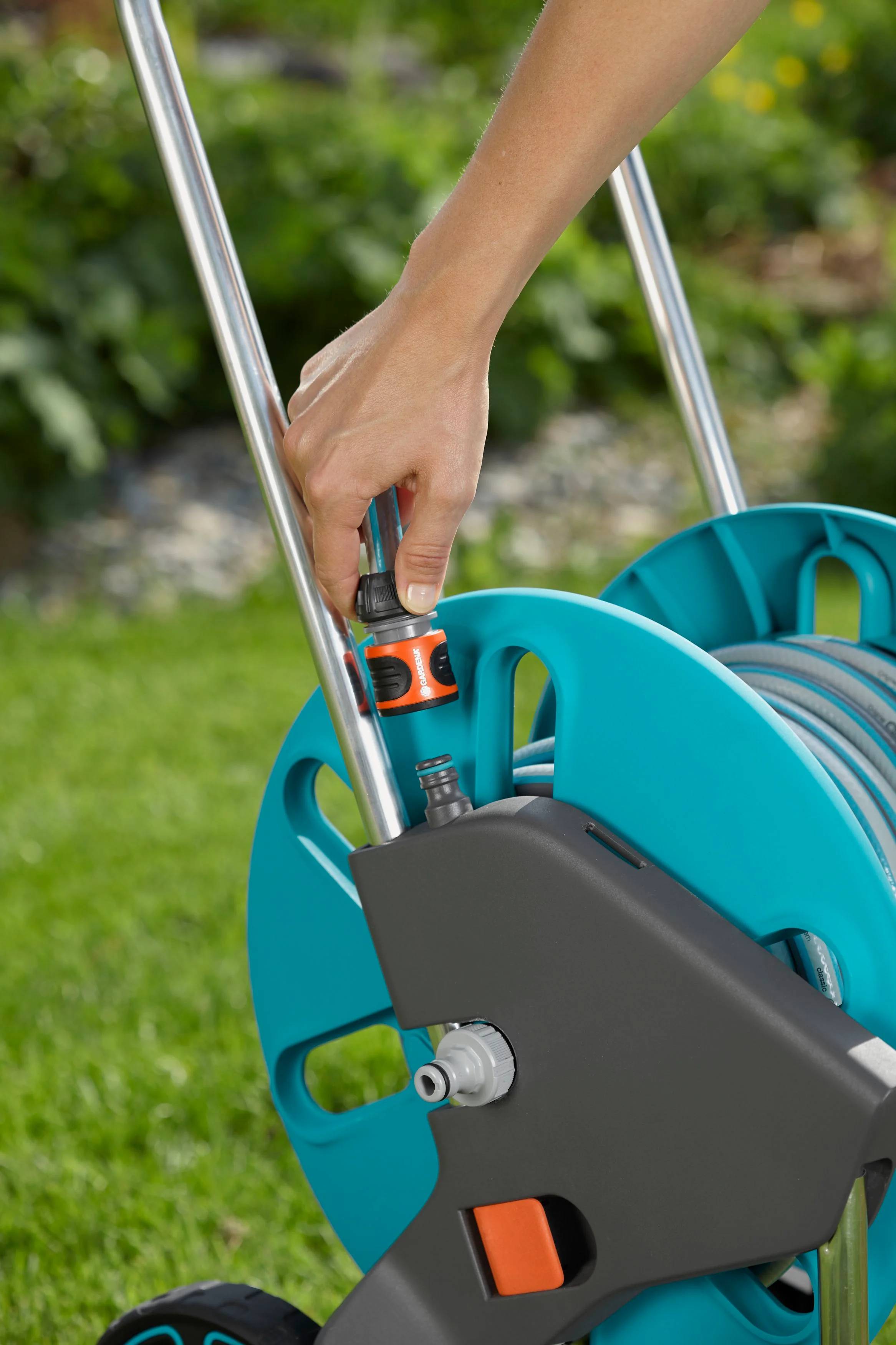 Gardena - Dévidoir de Jardin Roues Acier Bleu 25m Ø15mm – GARDENA - Imagen 11