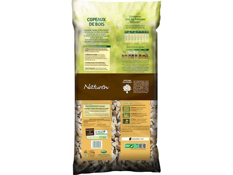Fertiligène - Paillage copeaux de bois non colorés 40 L - NATUREN - Image 2