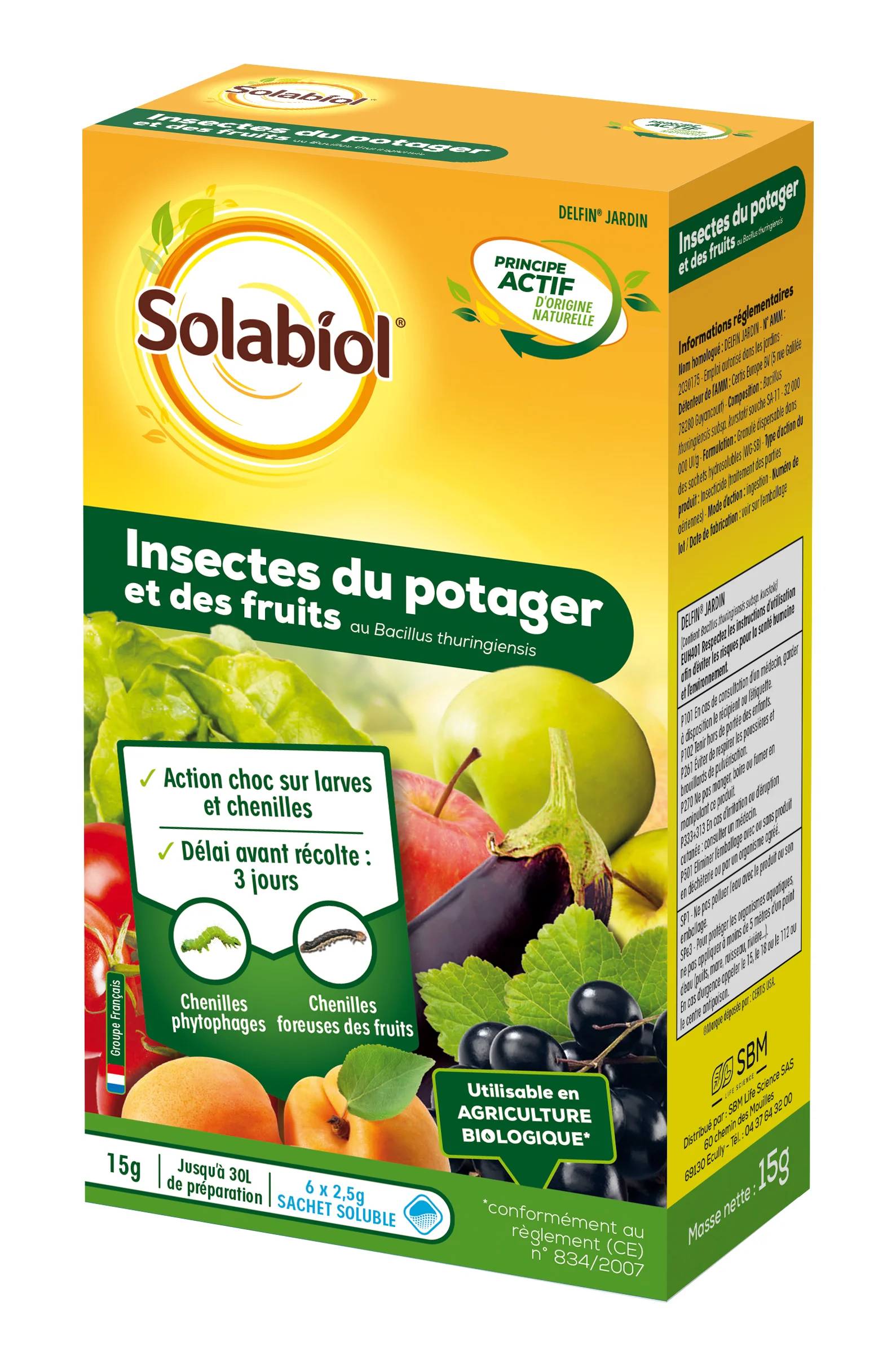Solabiol - Insecticide vers fruits et légumes SOLABIOL 6x 2,5 g - Image 2
