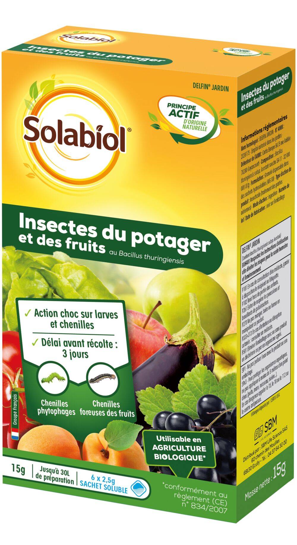 Solabiol - Insecticide vers fruits et légumes SOLABIOL 6x 2,5 g - Image 1