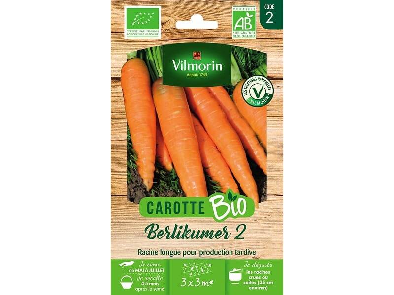 Vilmorin - Carotte berlikumer 2 Bio série 2 sachet graines 3 g - Vilmorin - Image 2