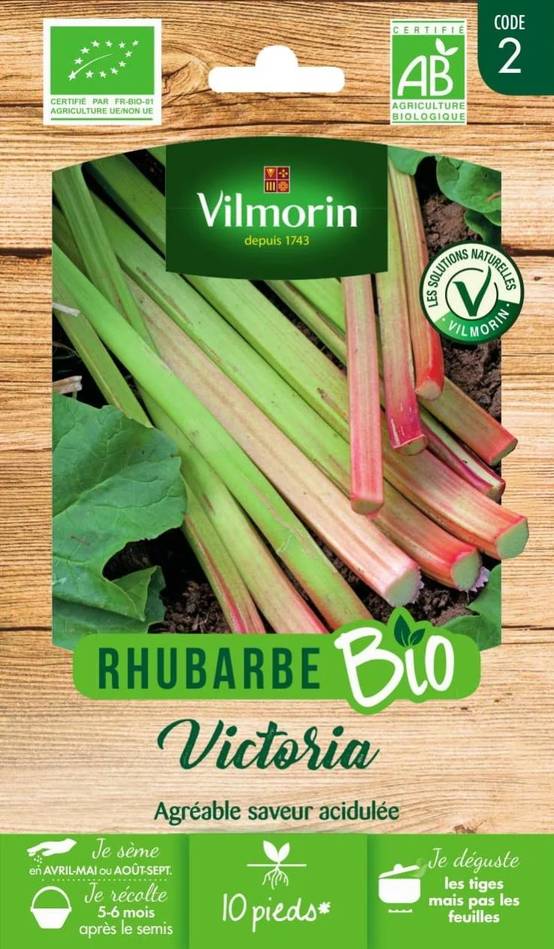 Vilmorin - Rhubarbe Victoria Bio série 2 sachet graines 0,5 g - Vilmorin - Image 1