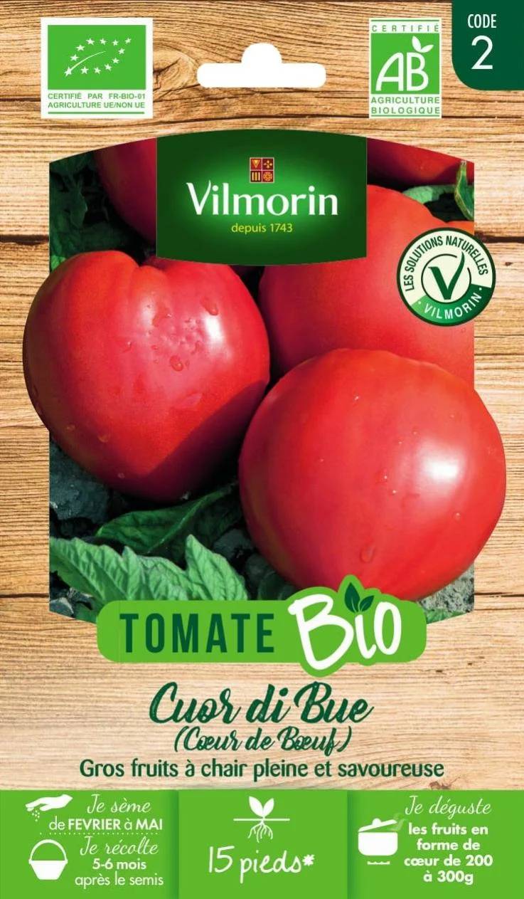 Vilmorin - Tomate cuor di bue Bio série 2 sachet graines 0,15 g - Vilmorin - Image 1