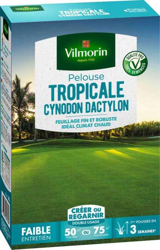 Vilmorin - Pelouse tropicale cynodon dactylon 500 g 50 m² - VILMORIN - Image 2