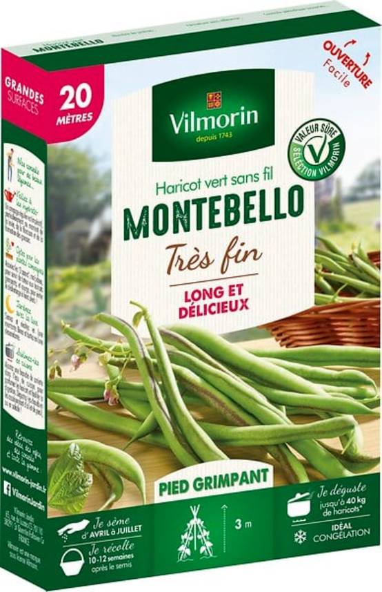Vilmorin - Haricot à rames Montebello série 20m sachet graines 110 g - Vilmorin - Image 4
