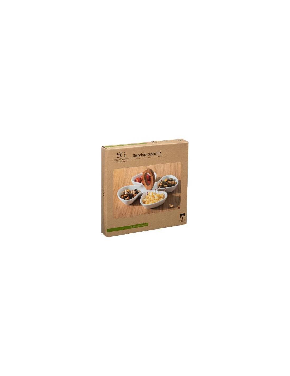 Secret De Gourmet - Plat Apéritif à Poignée Trèfle 28 cm Blanc - SECRET DE GOURMET - Image 2