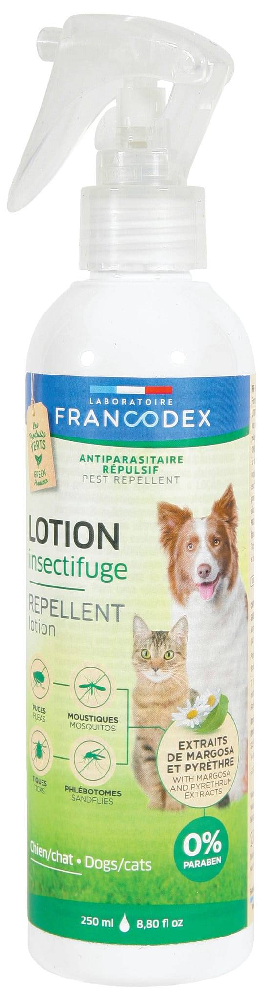 Francodex - LOTION ANTIPARASITAIRE REPULSIVE CHIEN & CHAT 250ml