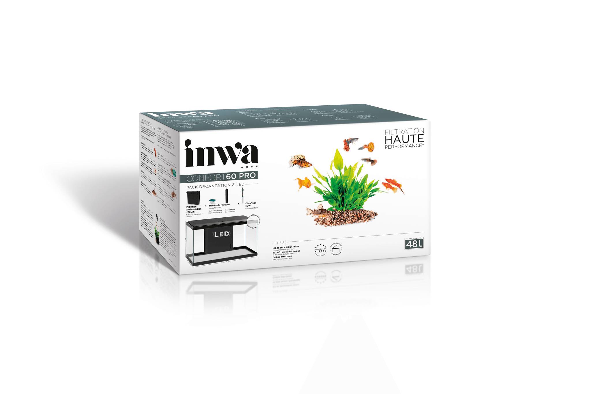 Inwa - Inwa - Pack Aquarium Confort 60 Pro Blanc - 48L - Image 3