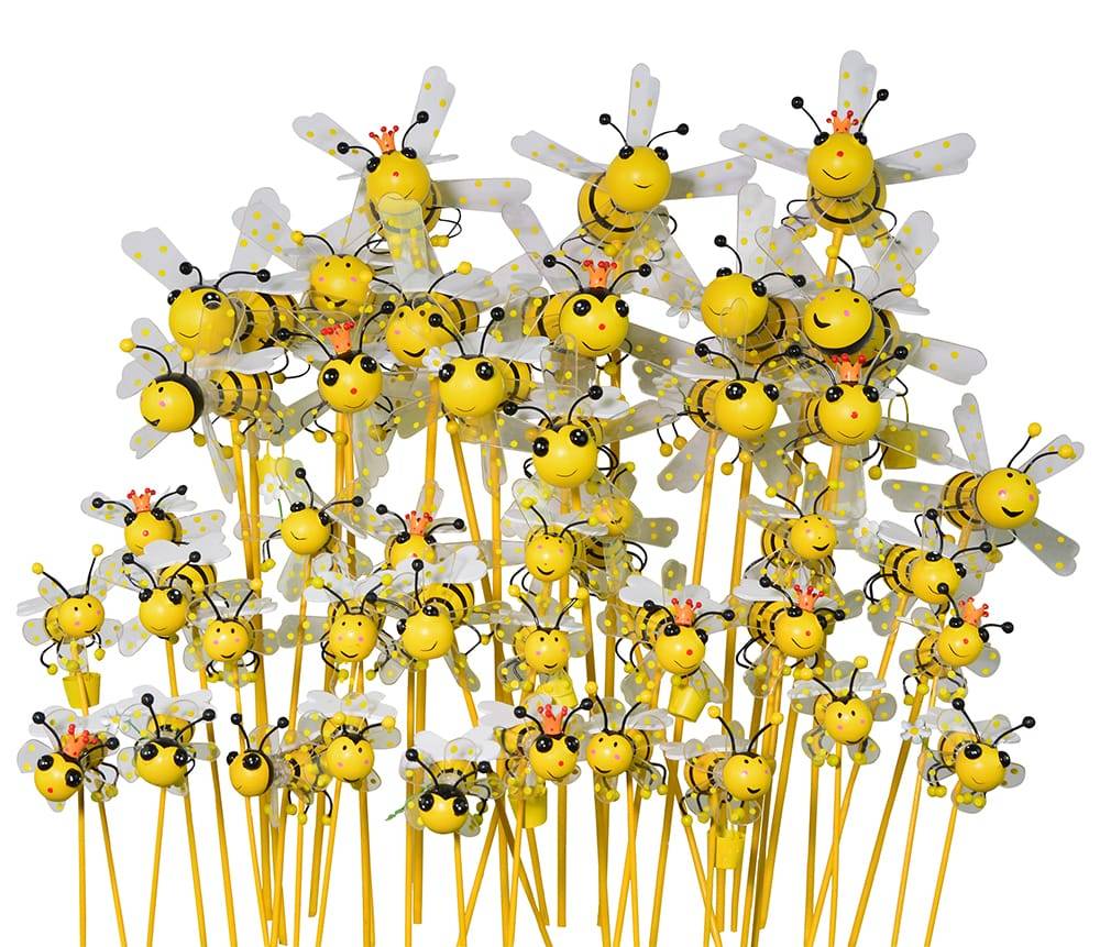Abeille décorative jardin 6 assorties H30 cm - Image 4