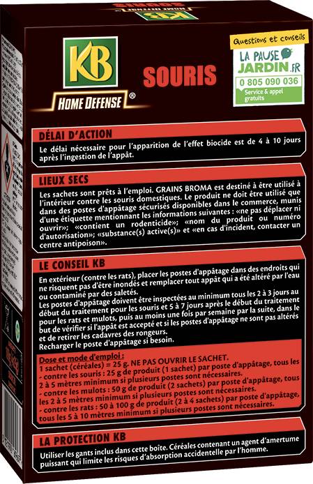 KB Home Defense - Souris céréales 100G ( 4x25g) - Image 2
