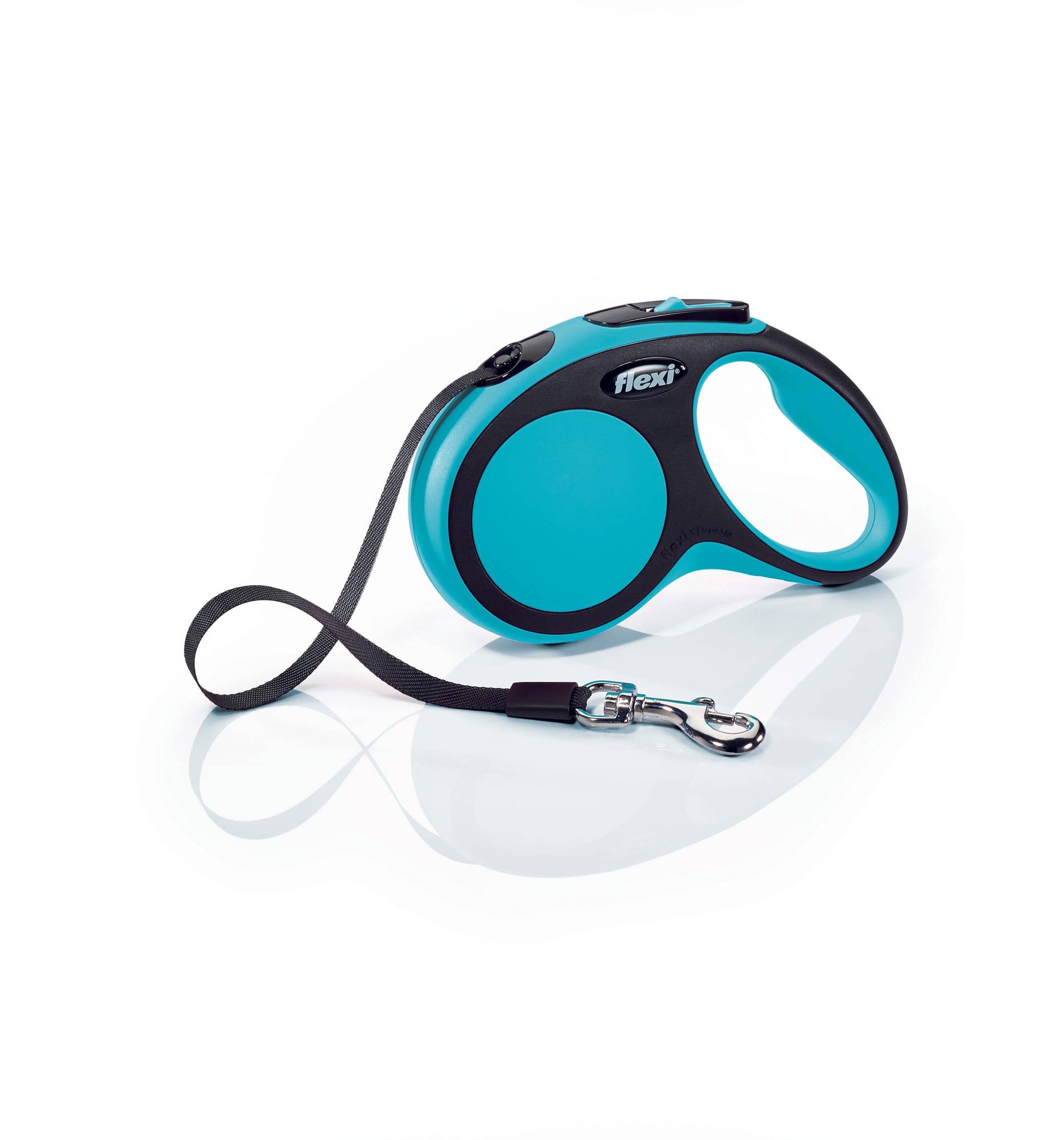 Flexi - Laisse à enrouleur Newconfort à sangle S bleu 5 m