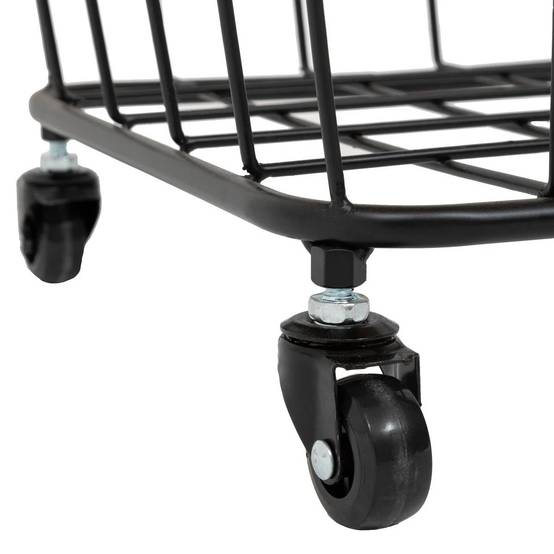 Table d'appoint grille métal bois carrée bois noir 39x39x43 cm - ATMOSPHERA - Image 4