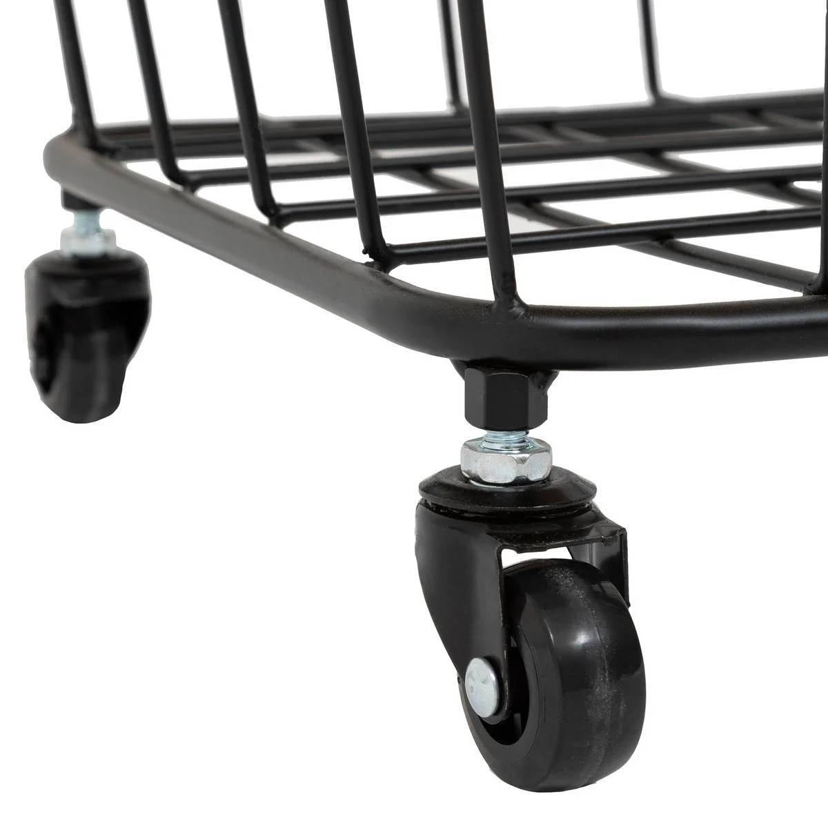 Table d'appoint grille métal bois carrée bois noir 39x39x43 cm - ATMOSPHERA - Image 4