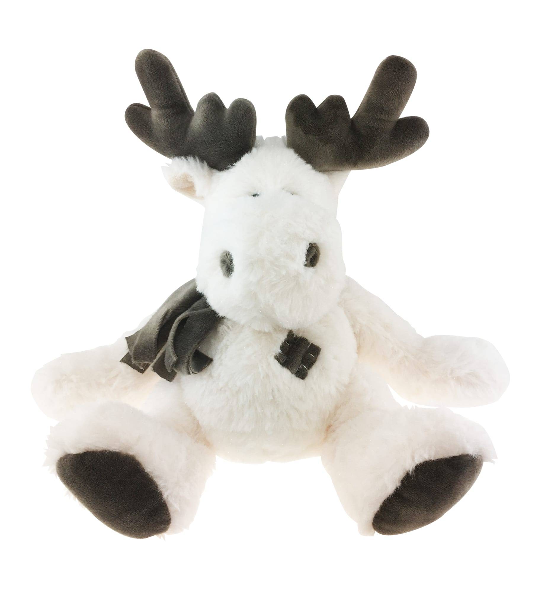 Enesco Kalidou - Peluche renne écharpe grise - L.30 x l.22 x H.30 cm