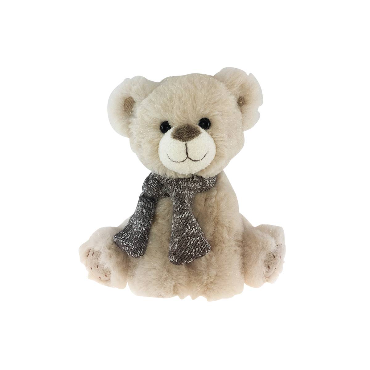 Enesco Kalidou - Ours écharpe tricot Ecru - L.20 x l.15 x H.20 cm