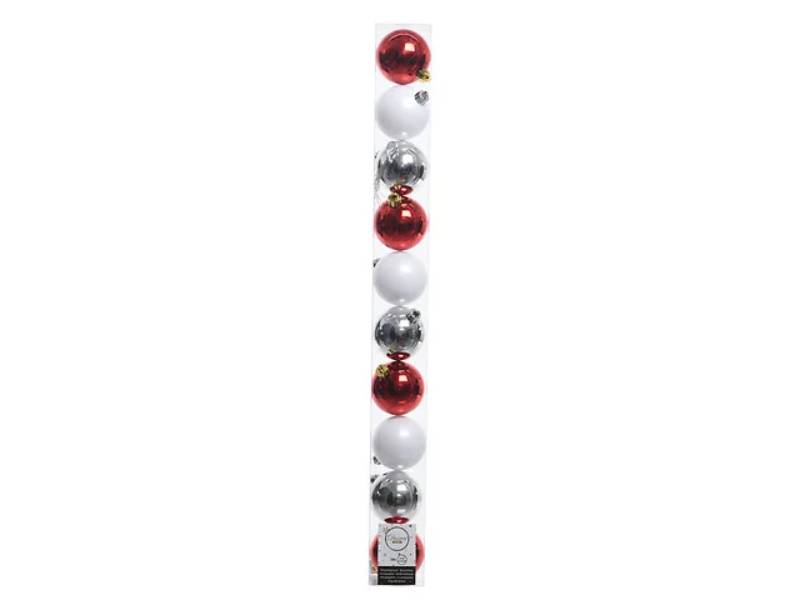 Kaemingk - Decoris - Pack de 10 boules en plastique Coloris assortis Ø.6 cm