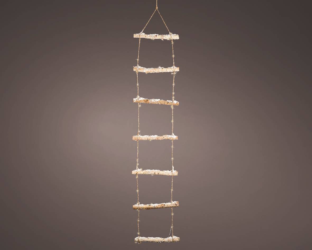 Micro LED Escala nevada en madera Natural L.35 x l.4 x H.150 cm