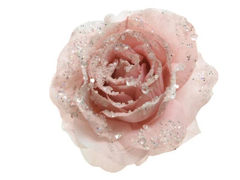 Kaemingk - Kaemingk - Rose à paillettes sur clip Ø.14 x H.8,5 cm - Image 1
