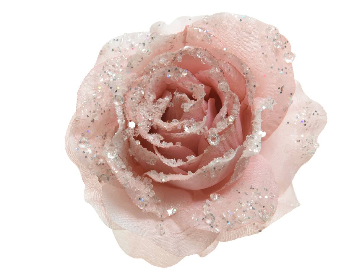 Kaemingk - Kaemingk - Rose à paillettes sur clip Ø.14 x H.8,5 cm - Image 4