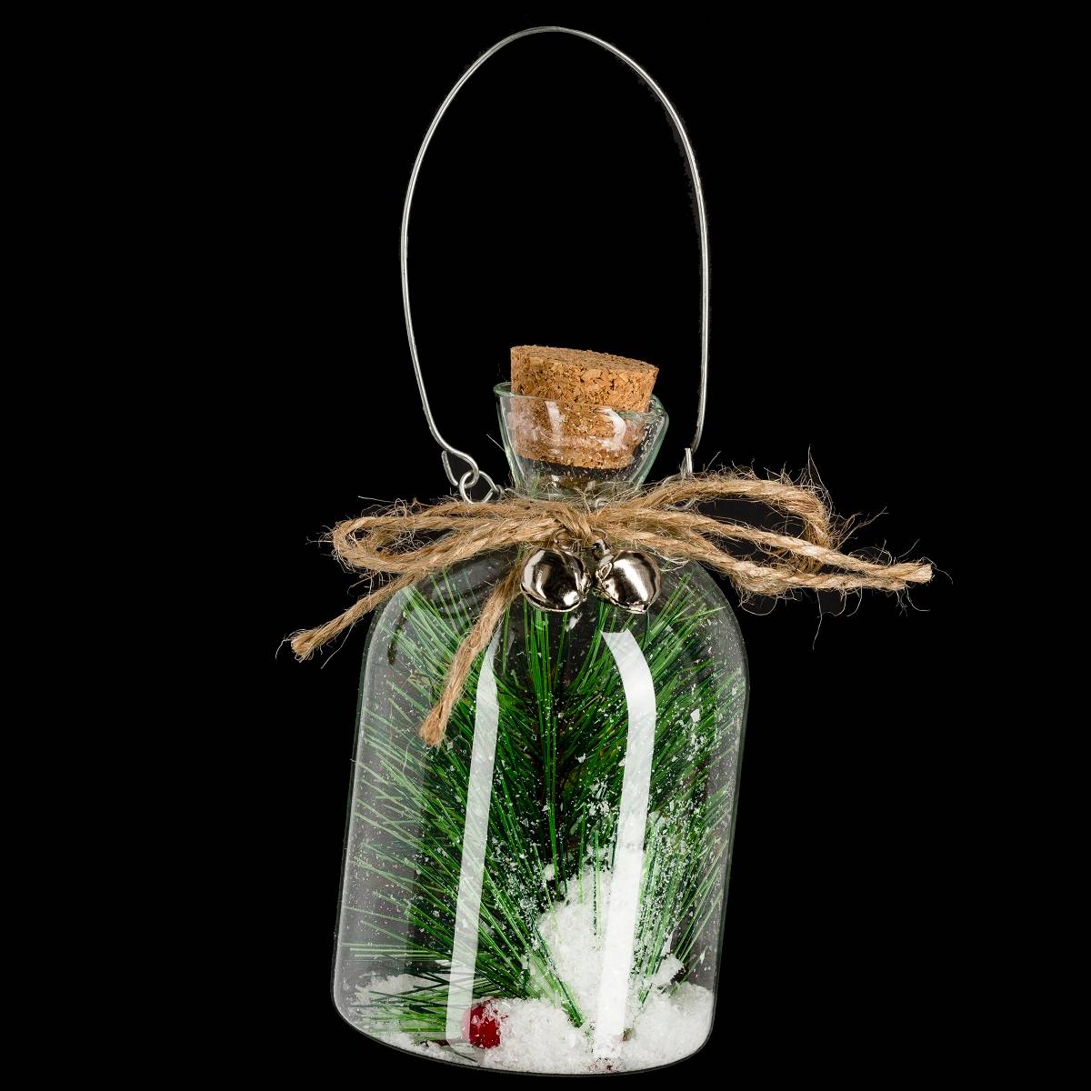 JJA - Bouteille en verre à suspendre - L.6 x l.6 x H.10 cm