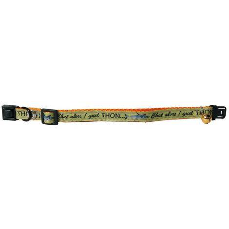 Martin Sellier - Martin Sellier - Collier Chat Thon jaune 10 mm/20-30 cm