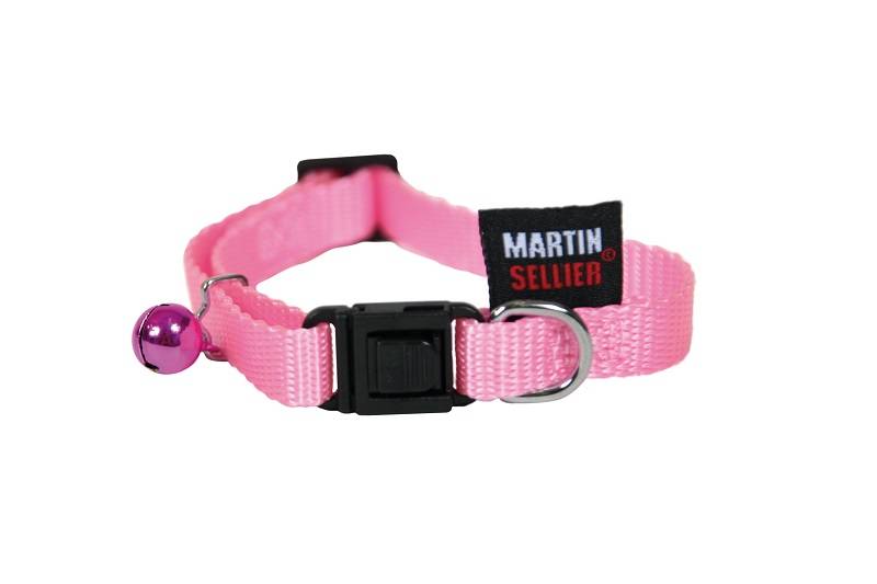 Martin Sellier - Collar para gato de nailon rosa pastel - MARTIN