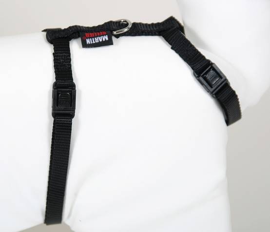 Martin Sellier - Harnais réglable pour chat en nylon noir - 10 mm 35/50 cm