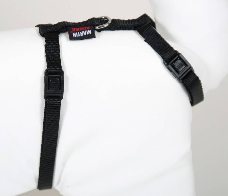 Martin Sellier - Arnes ajustable para gato de nylon negro - 10 mm 35/50 cm