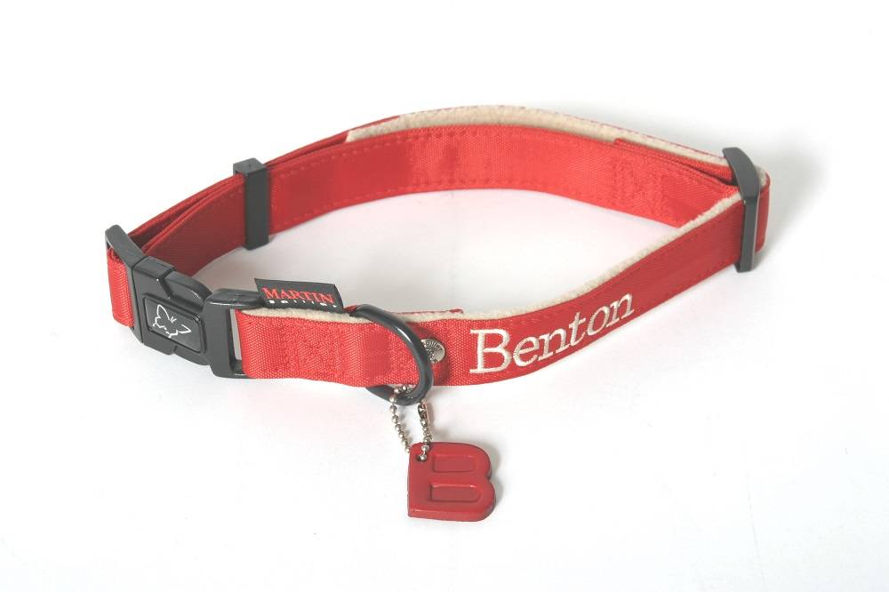 Martin Sellier - Martin Sellier - Collier réglable Benton rouge 25 mm/45-65 cm