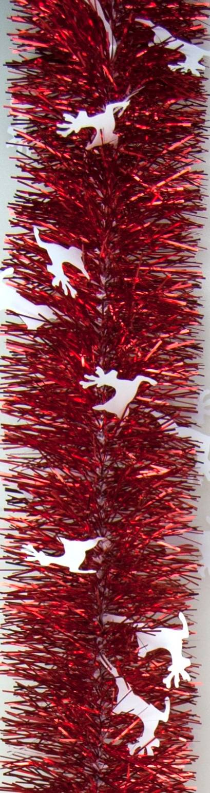 Weiste - Guirlande scintillante rouge ornée de rennes blancs L200 cm - Image 1