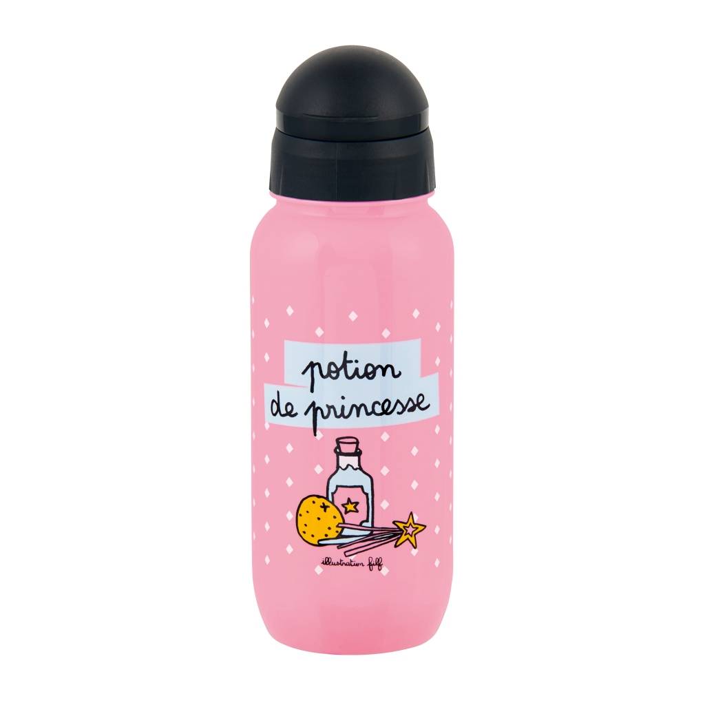 Derrière la Porte - Gourde - Princesse losange - Coloris rose - L.5 x l.5 x H.20 cm