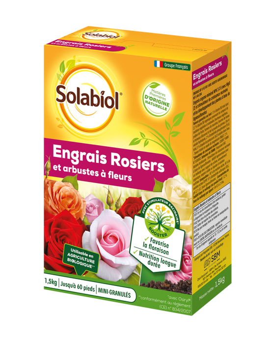Solabiol - Engrais Rosiers Arbustes À Fleurs 1,5kg SOLABIOL - Image 1