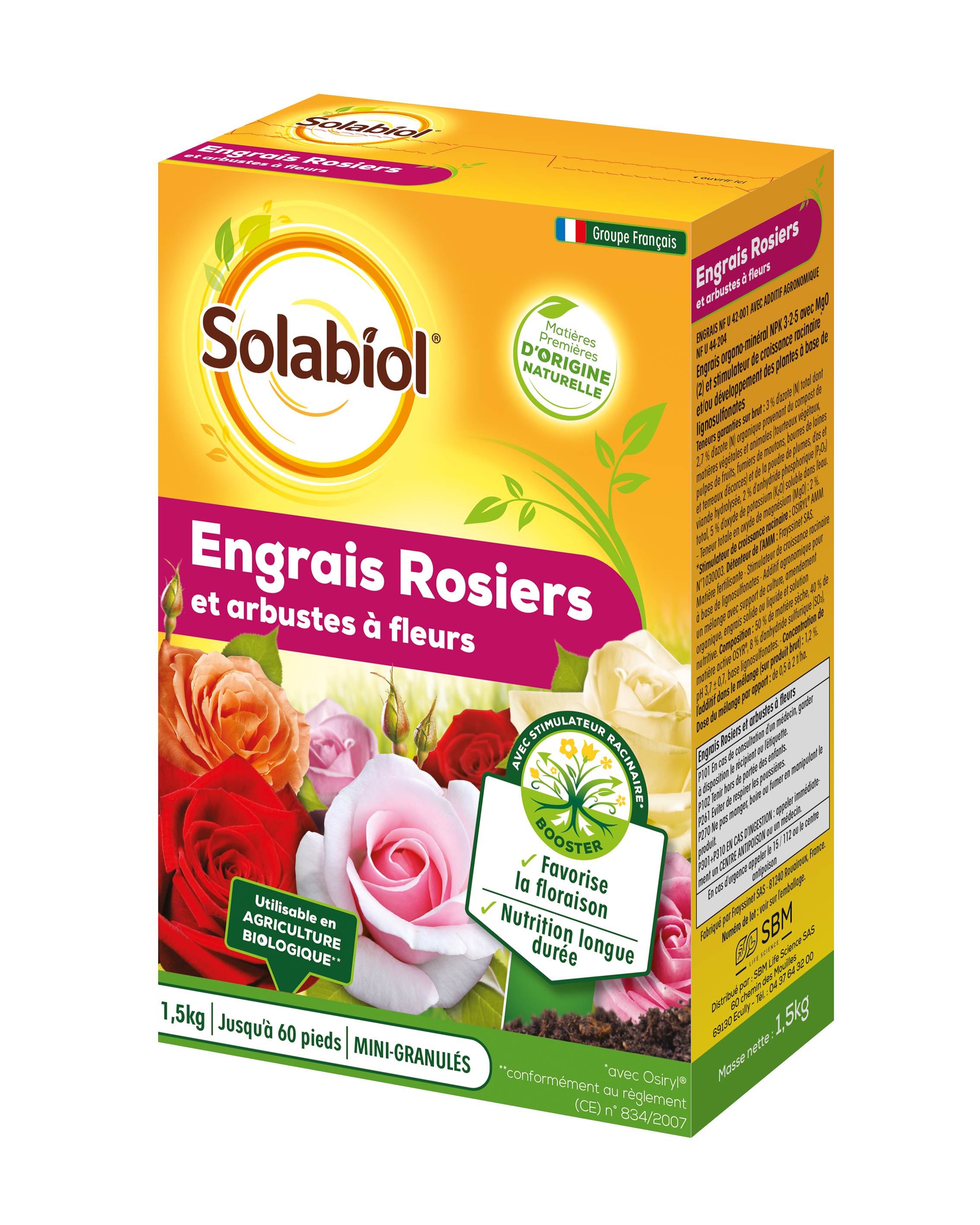 Solabiol - Engrais Rosiers Arbustes À Fleurs 1,5kg SOLABIOL