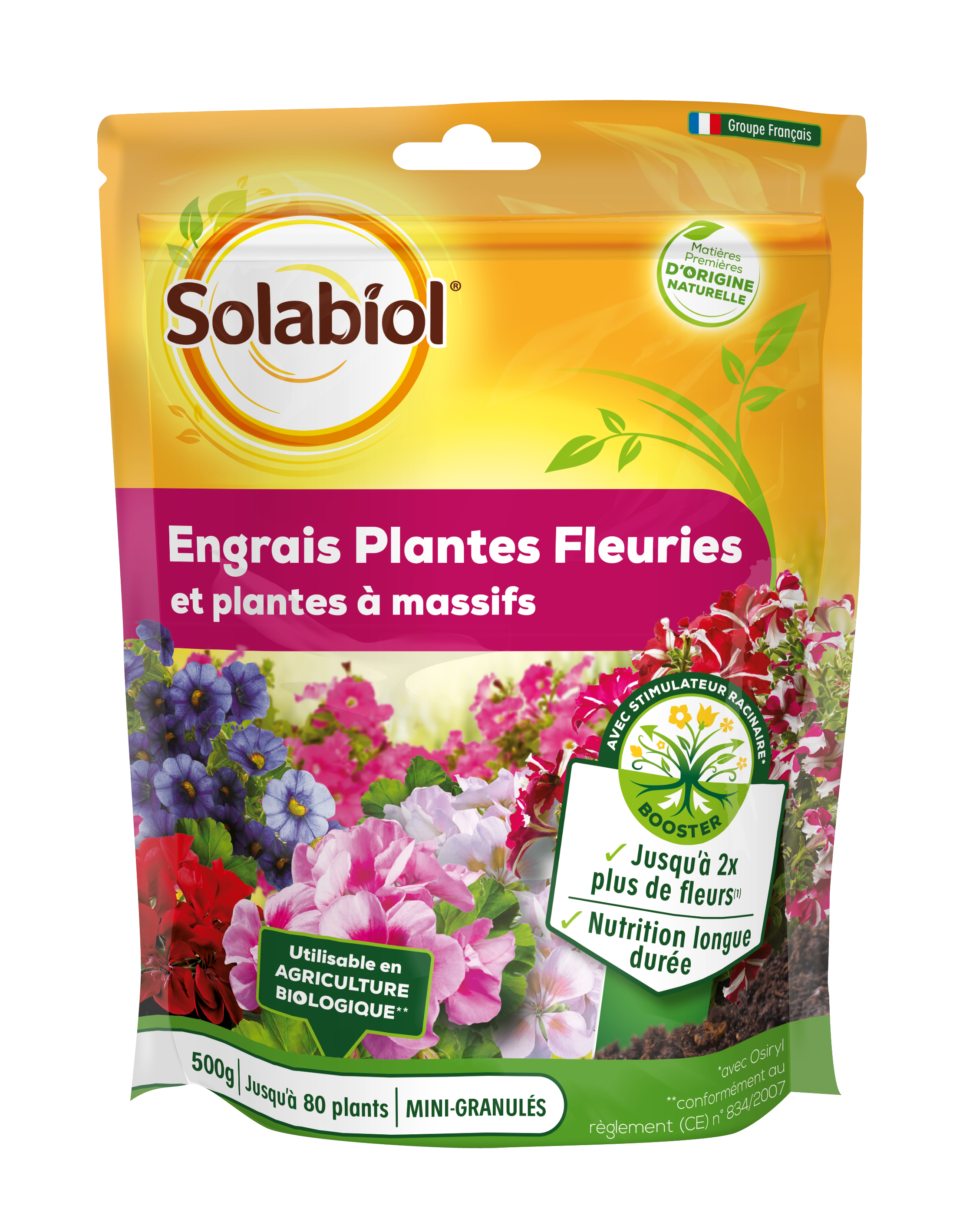 Engrais Géraniums Et Plantes Fleuries 500g - SOLABIOL