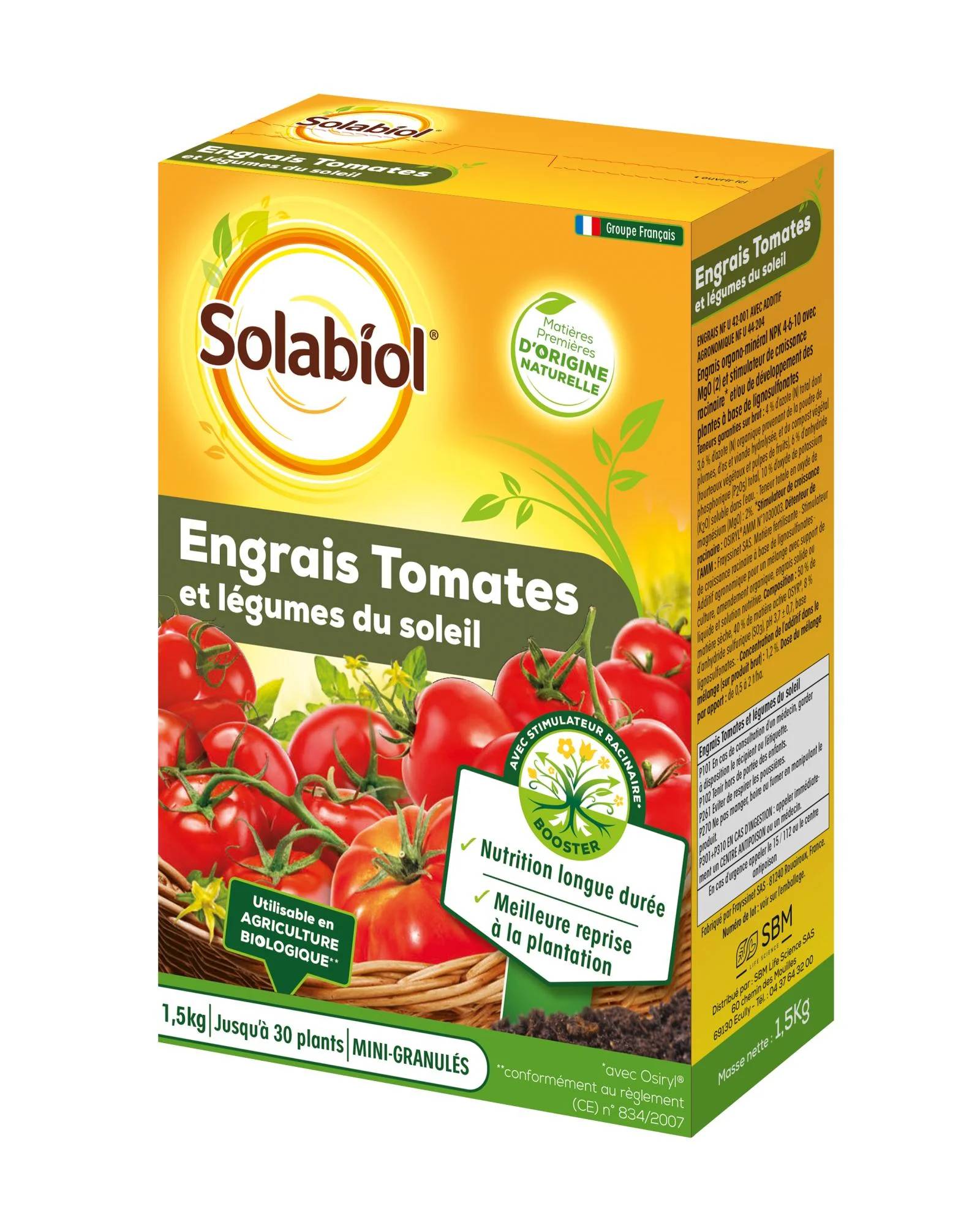 Solabiol - Engrais Tomates Légumes - SOLABIOL - Imagen 1