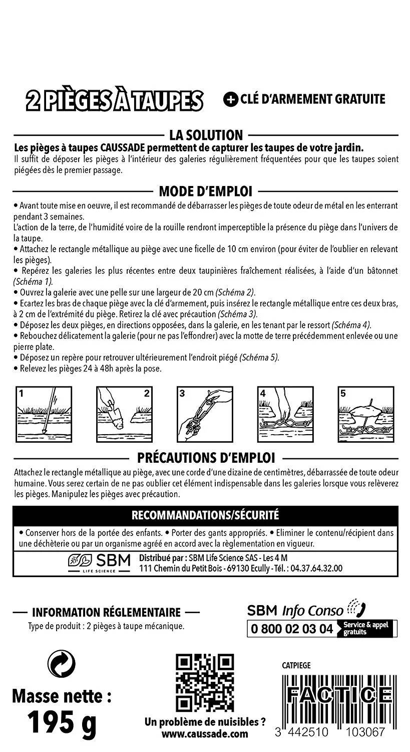 Caussade - Trampas reutilizables para topos, lote de 2 - CAUSSADE - Imagen 3