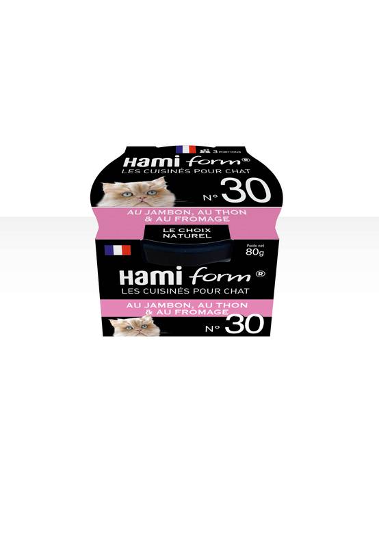 Hamiform - Plats cuisinés pour chat recette N°30 jambon/thon/fromage 80 g - Image 3