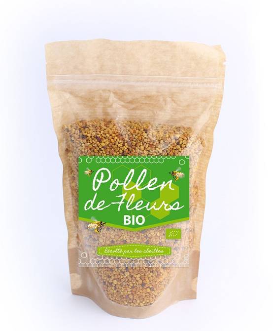 Famille Perronneau - Pollen de fleurs bio - Récolté par les abeilles - 200 g