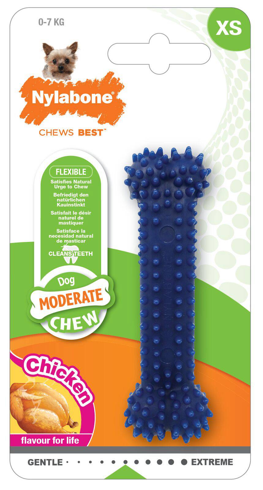 Nylabone - Nylabone - Juguete para perro dental chew con pollo tamaño XS