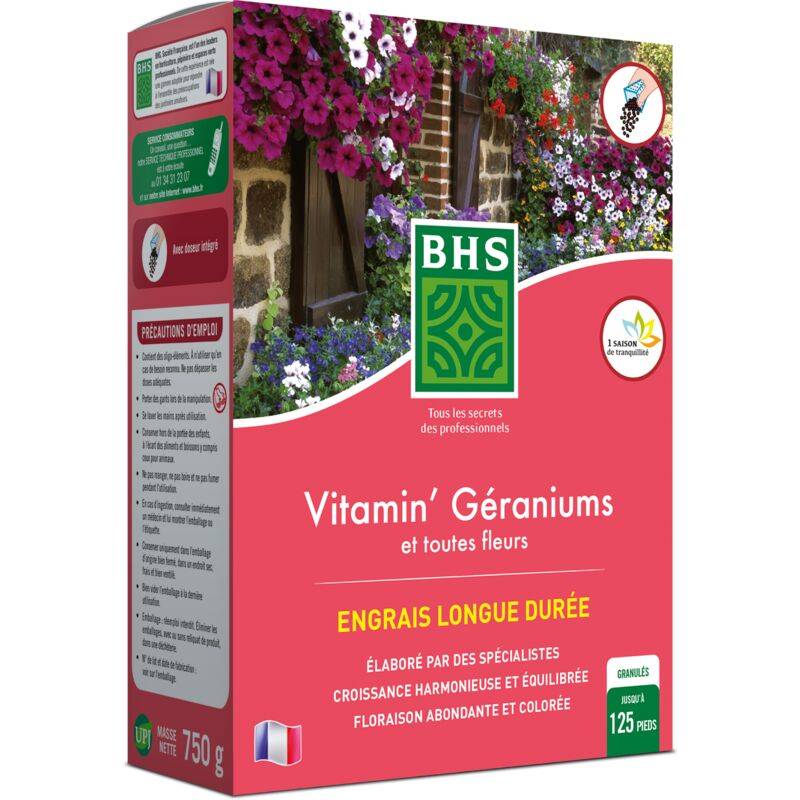 BHS - Engrais Vitamin Geraniums 750 g - BHS - Image 1