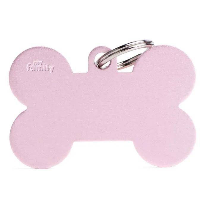 Médaille pour chien os XL rose émaillée L.48 mm l.31 mm - Myfamily - Imagen 3