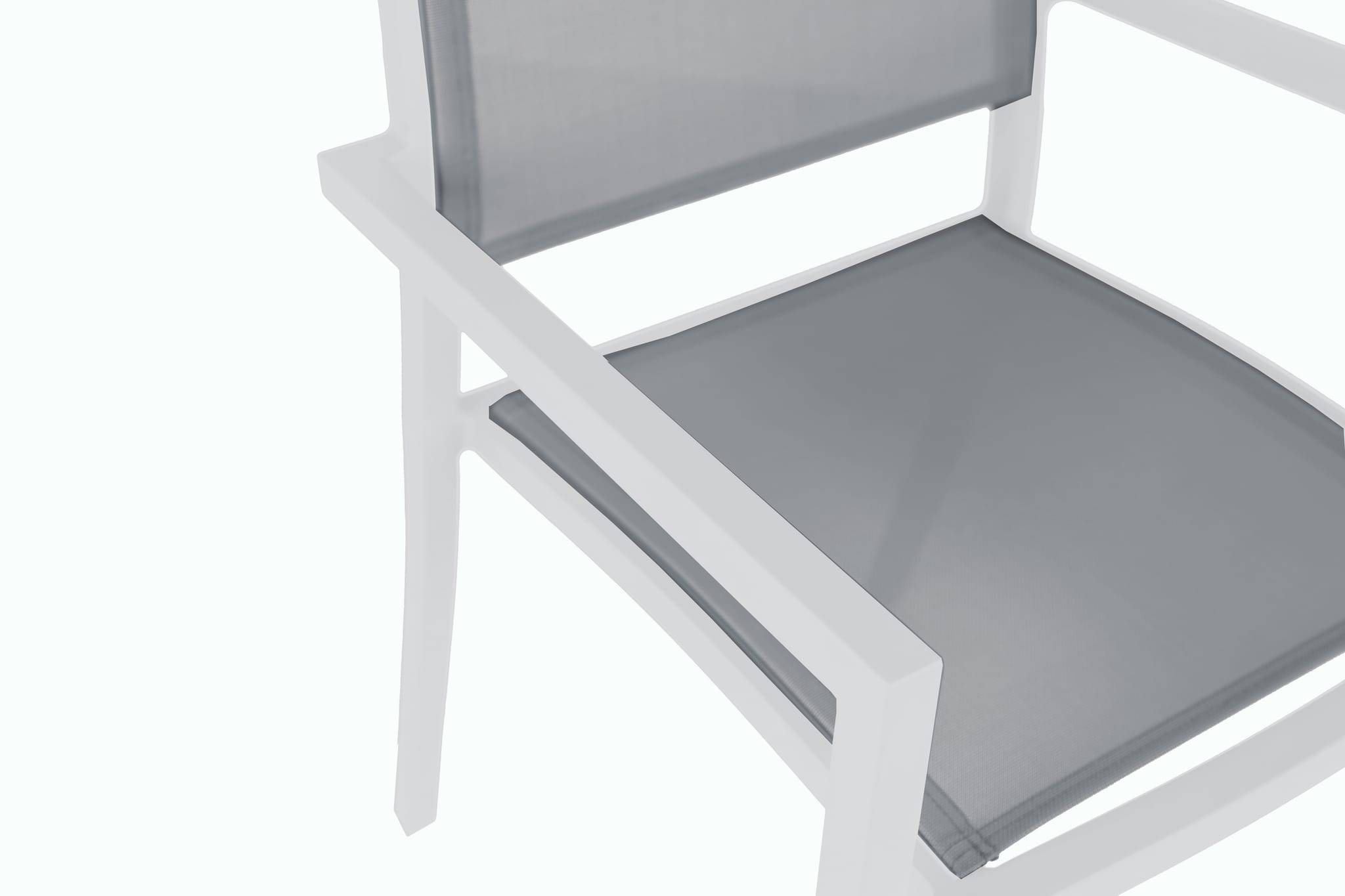 Ecloz - Fauteuil de jardin alu textilène blanc Haby ECLOZ - Image 4