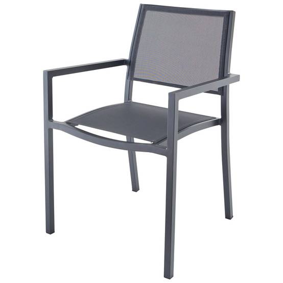 Ecloz - Fauteuil de jardin alu et textilène Haby Anthracite - ECLOZ - Image 1