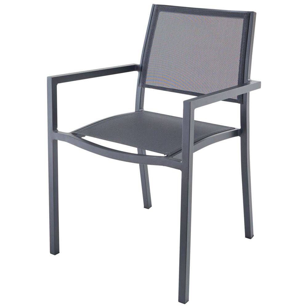 Ecloz - Sillón de jardín aluminio y textileno Haby Antracita - ECLOZ - Imagen 1