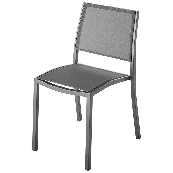 Ecloz - Chaise Haby Alu Textilène Anthracite - ECLOZ - Imagen 1