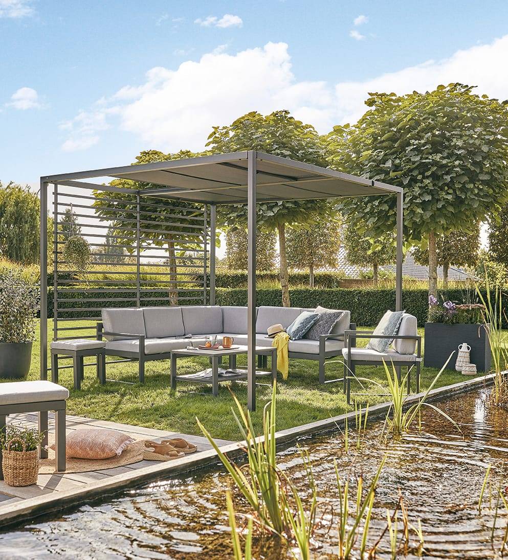 Ecloz - Tonnelle Orlando aluminium 2,8 m x 2,8 m blanc - ECLOZ